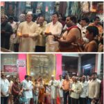 श्री.वटवृक्ष मंदिरात स्वामी समर्थांच्या पुण्यतिथी महोत्सवाच्या धर्मसंकीर्तन व्यासपीठाचे पूजन